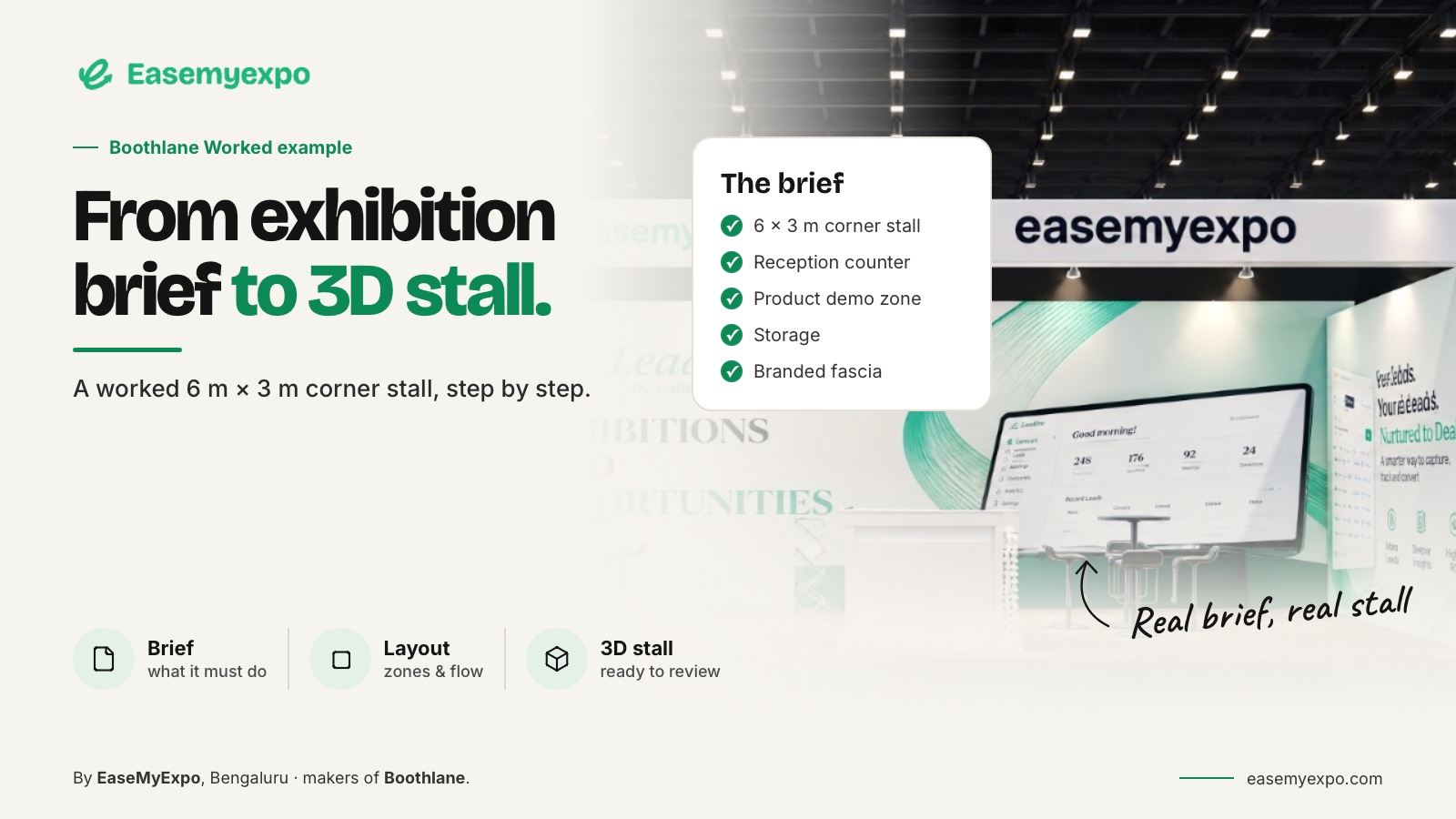 3D exhibition stall design created from an exhibition brief using Boothlane